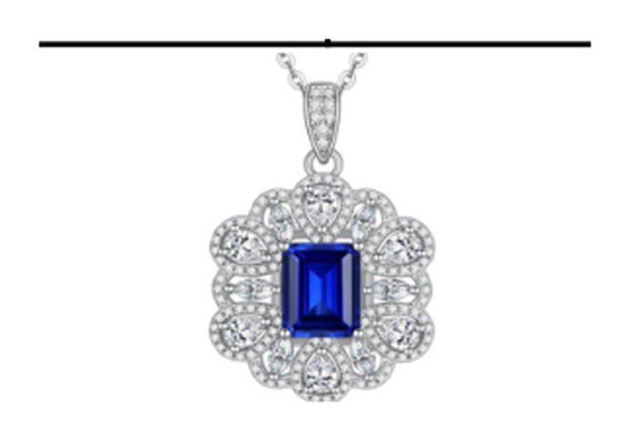 CP100 Sapphire Blue Pendant Necklace – CP100 - Image 1