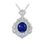 Sapphire Blue Pendant Necklace – CP105