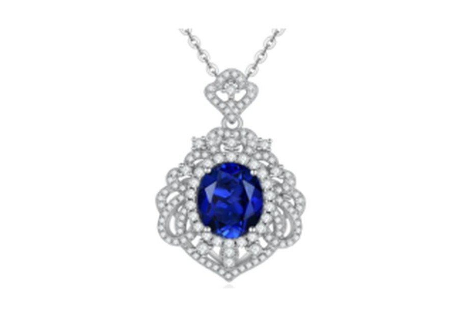 CP105 Sapphire Blue Pendant Necklace – CP105 - Image 1