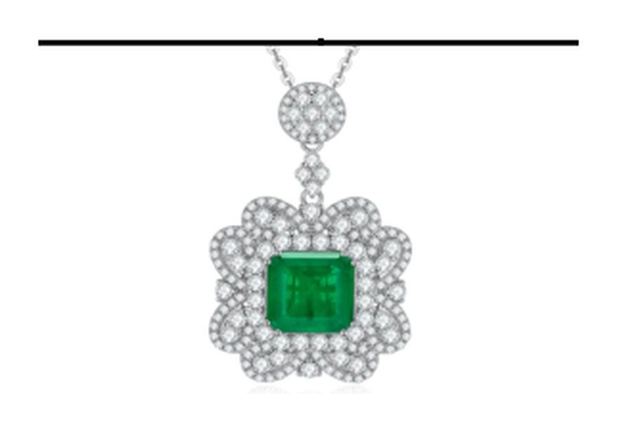 CP106 Emerald Green Pendant Necklace – CP106 - Image 1