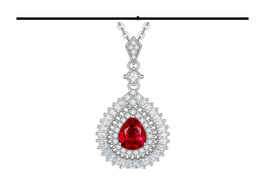 Ruby Red Pendant Necklace – CP114