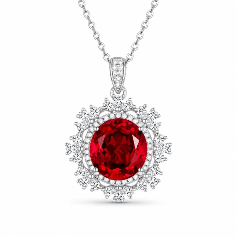 Ruby Red Pendant Necklace – CP116
