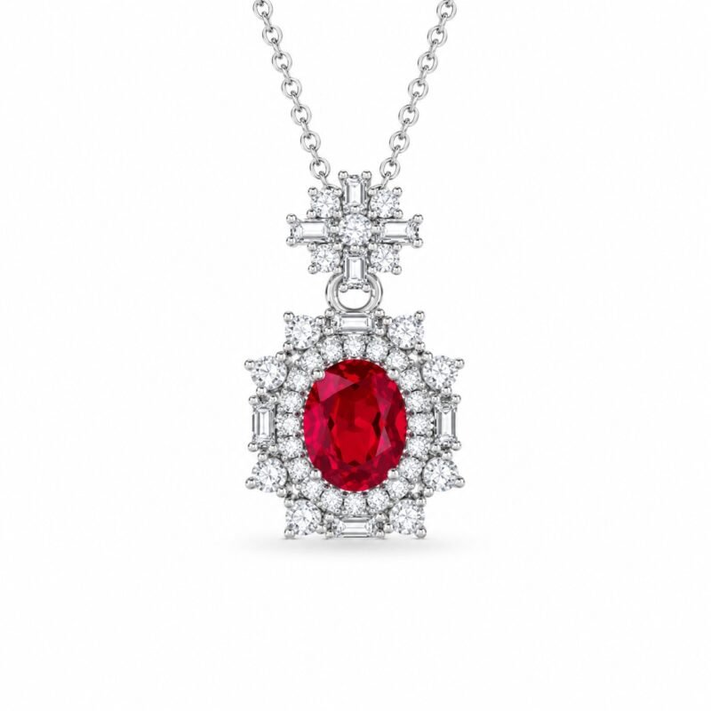 Ruby Red Pendant Necklace – CP120