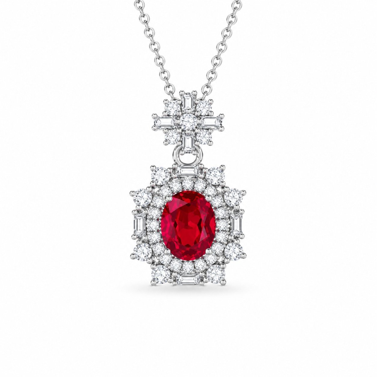 CP120 Ruby Red Pendant Necklace - CP120 – Image 1