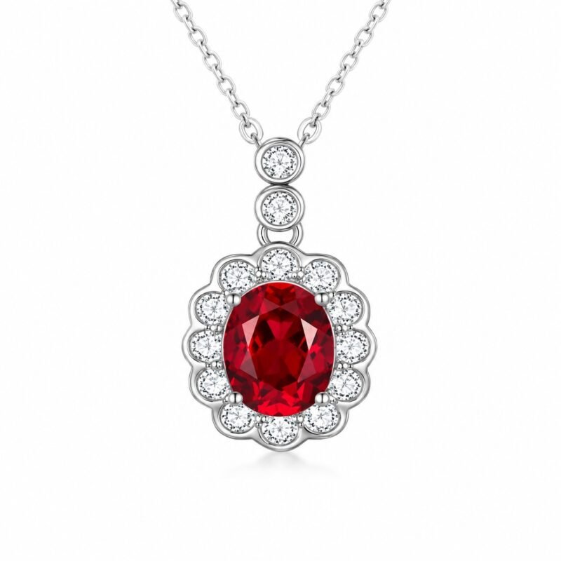 Ruby Red Romantic Pendant Necklace – CP121