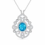 Sapphire Blue Pendant Necklace – CP123