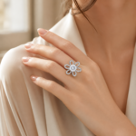 Blooming Petal Moissanite Flower Ring - Image 2