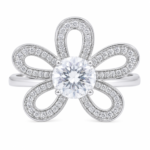 Blooming Petal Moissanite Flower Ring