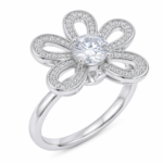 Blooming Petal Moissanite Flower Ring - Image 3