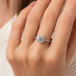 Classic Halo Moissanite Engagement Ring - Image 4