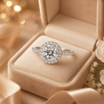 Classic Halo Moissanite Engagement Ring - Image 6