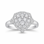 Twisted Moissanite Pavé Silver Ring