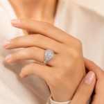 Twisted Moissanite Pavé Silver Ring - Image 4