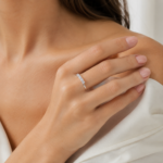 Three Stone Moissanite Leaf Ring - Image 2