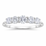 Three Stone Moissanite Leaf Ring