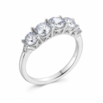 Three Stone Moissanite Leaf Ring - Image 4