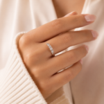 Three Stone Moissanite Leaf Ring - Image 5