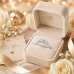 Three Stone Moissanite Leaf Ring - Image 6