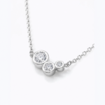 Three Stone Moissanite Bezel Necklace - Image 3