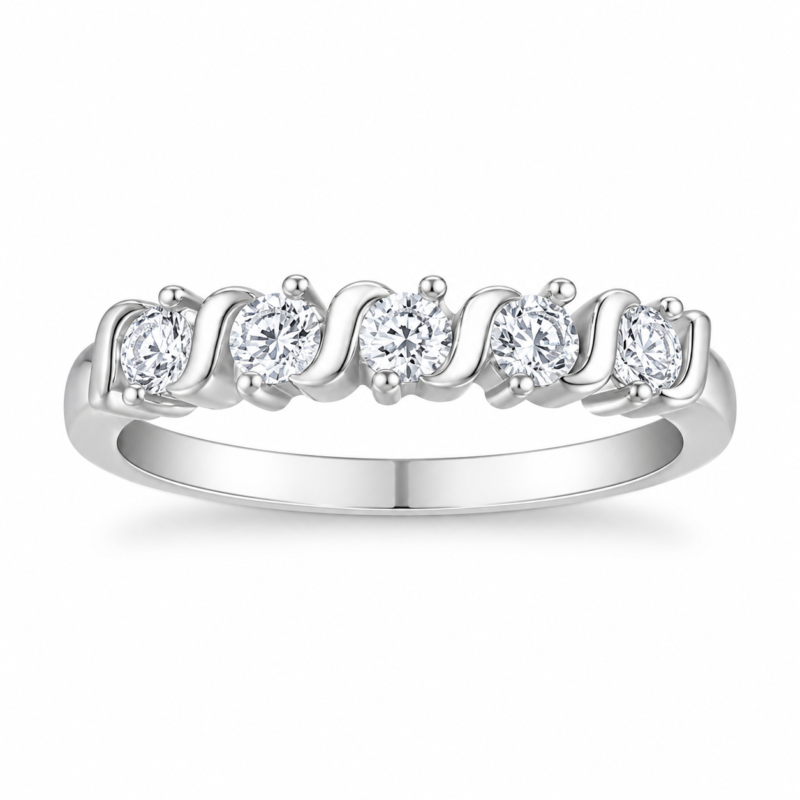 Five Stone Moissanite Band Ring