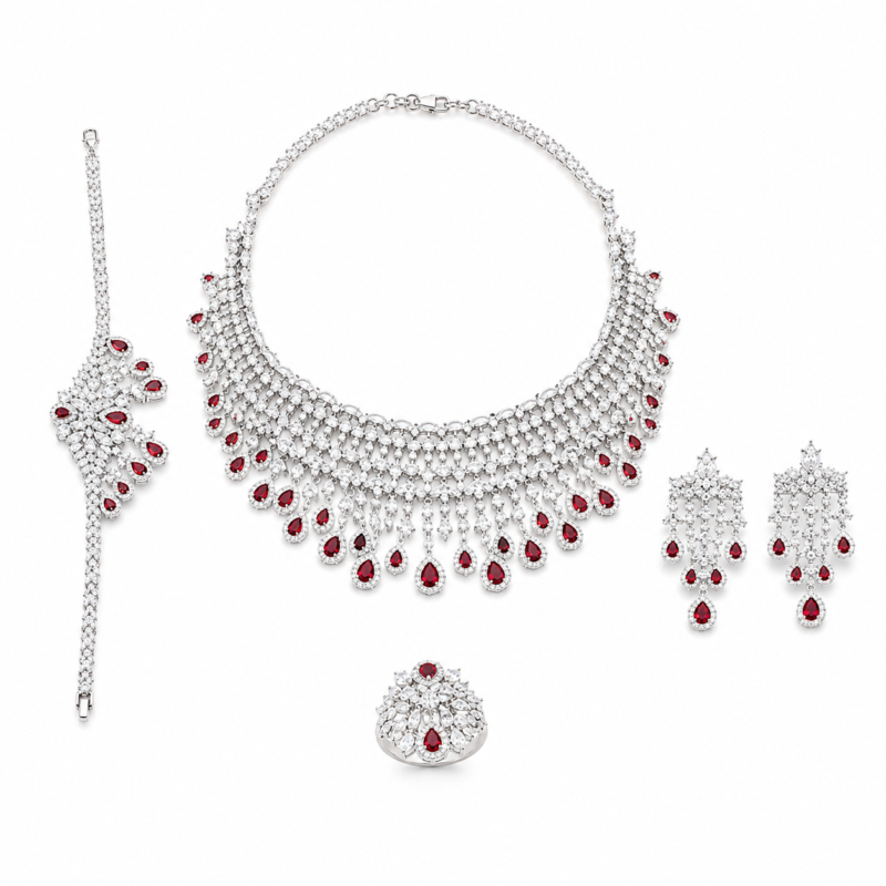 Ruby Red Luxury Jewelry Set – TO046