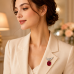Ruby Red Luxury Brooch – CX003 - Image 2