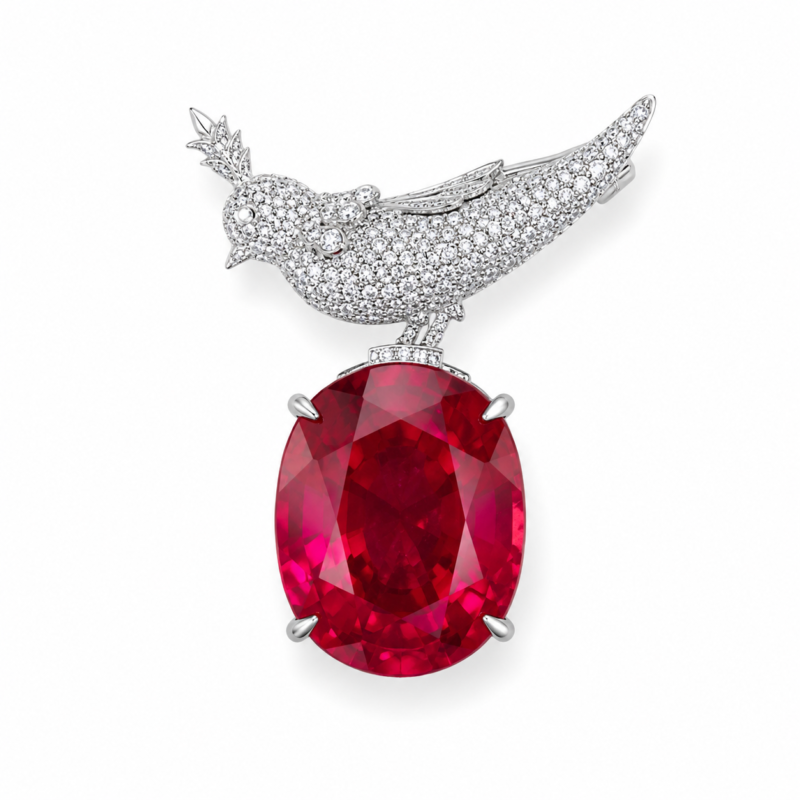 Ruby Red Luxury Brooch – CX003
