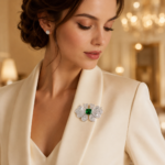 Emerald Green Luxury Brooch – CX001 - Image 2