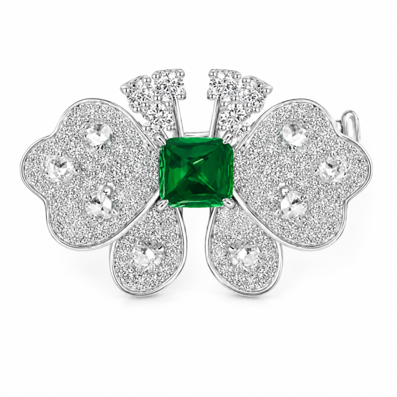 Emerald Green Luxury Brooch – CX001