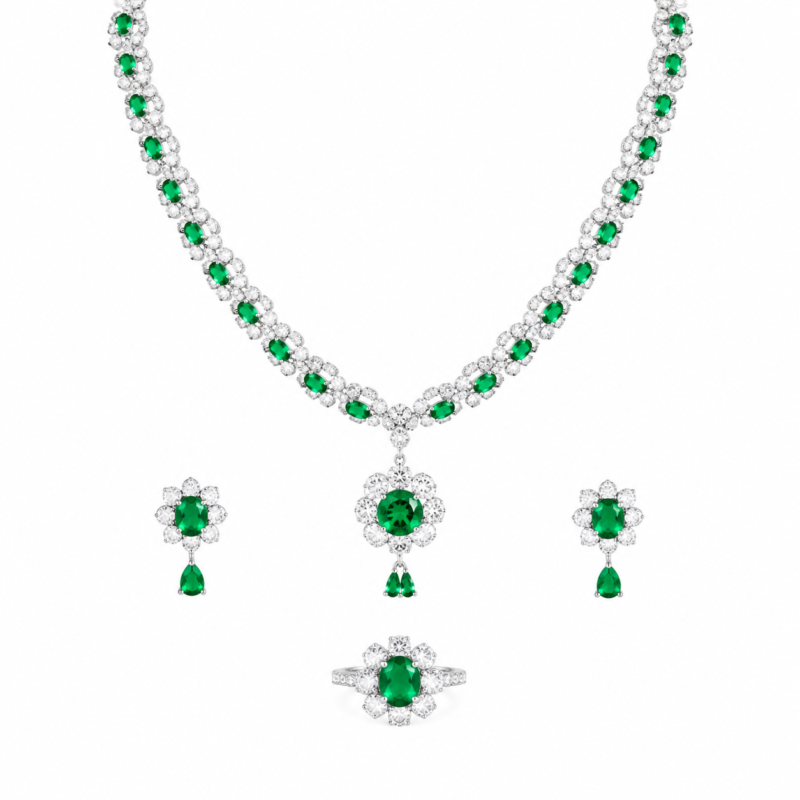 Emerald Green Luxury Jewelry Set – CT012