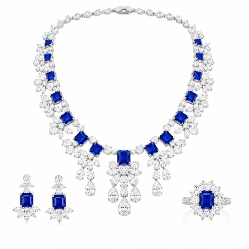 Sapphire Blue Luxury Jewelry Set – CT009
