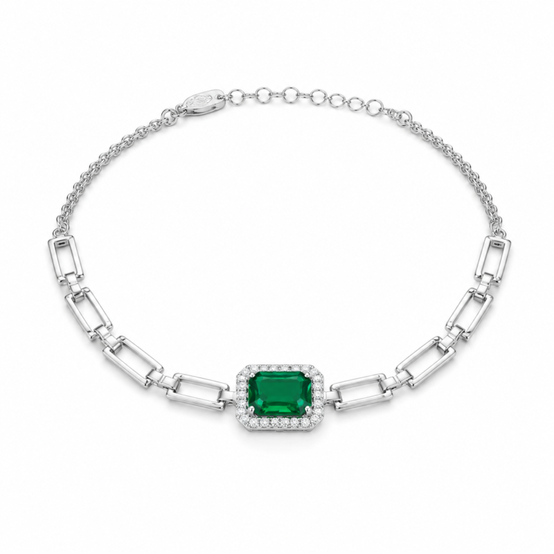 Emerald Green Gemstone Bracelet – CS029