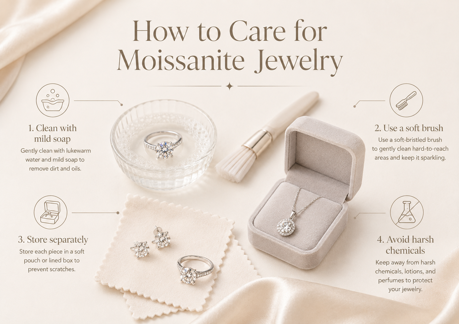 Why first-time buyers love moissanite jewelry infographic