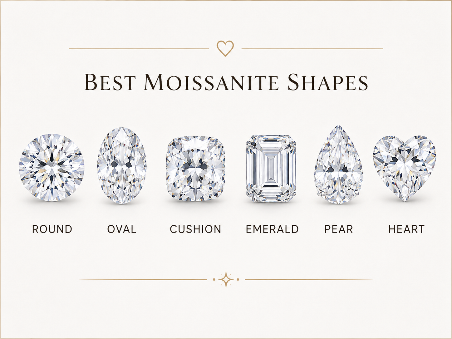 Close up round moissanite engagement ring sparkle