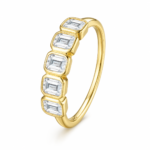 Gold Emerald Cut Five Stone Ring