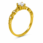 Gold Twisted Vine Moissanite Promise Ring - Image 4