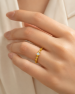 Gold Twisted Vine Moissanite Promise Ring - Image 5