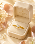 Gold Twisted Vine Moissanite Promise Ring - Image 6