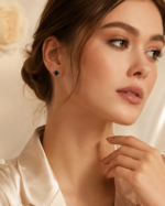 Black Moissanite Stud Earrings - Image 2