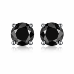 Black Moissanite Stud Earrings
