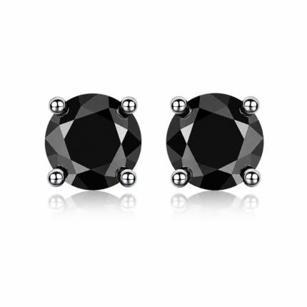 Black Moissanite Stud Earrings