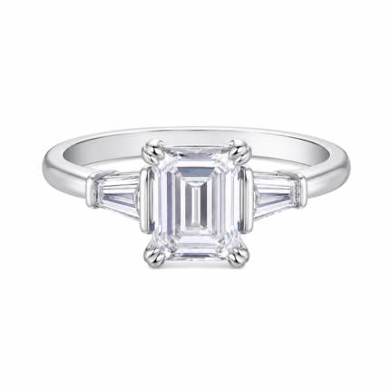 Emerald Cut Baguette Moissanite Ring