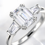 Emerald Cut Baguette Moissanite Ring - Image 5