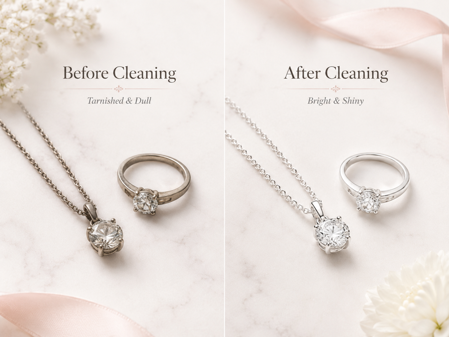 How to clean 925 sterling silver jewelry with mild soapy water polishing cloth and soft brush