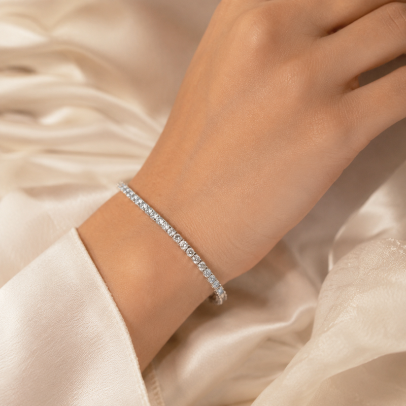 Classic Moissanite Tennis Bracelet in 925 Sterling Silver second image