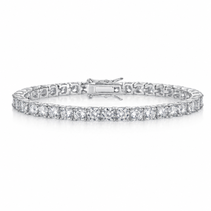 Classic Moissanite Tennis Bracelet in 925 Sterling Silver