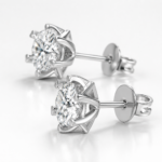 Snowflake Moissanite Stud Earrings in 925 Sterling Silver - Image 3