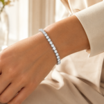 Elite Round Cut Moissanite Tennis Bracelet in 925 Sterling Silver - Image 2