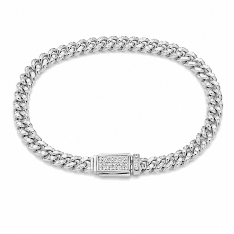 925 Sterling Silver Cuban Link Chain Bracelet