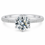 Single Row Six-Prong Moissanite Ring